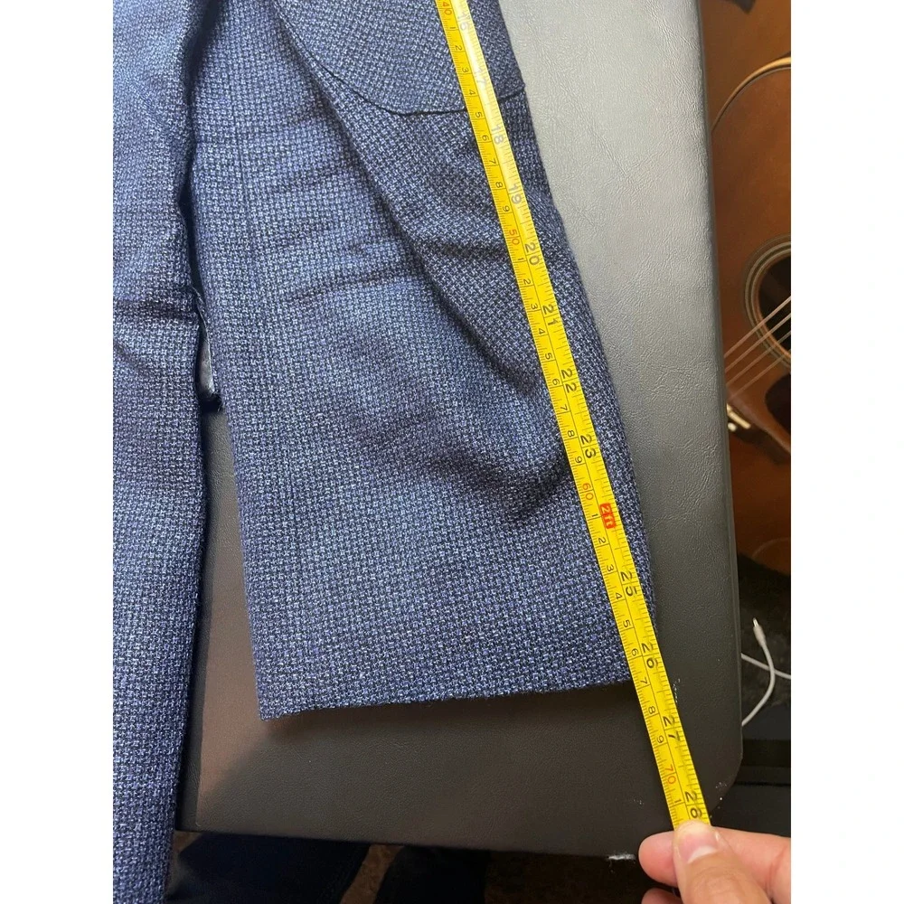 Joseph Abboud Heritage Blazer Mens 50 Long Blue Excellent Linen Wool Sport Coat